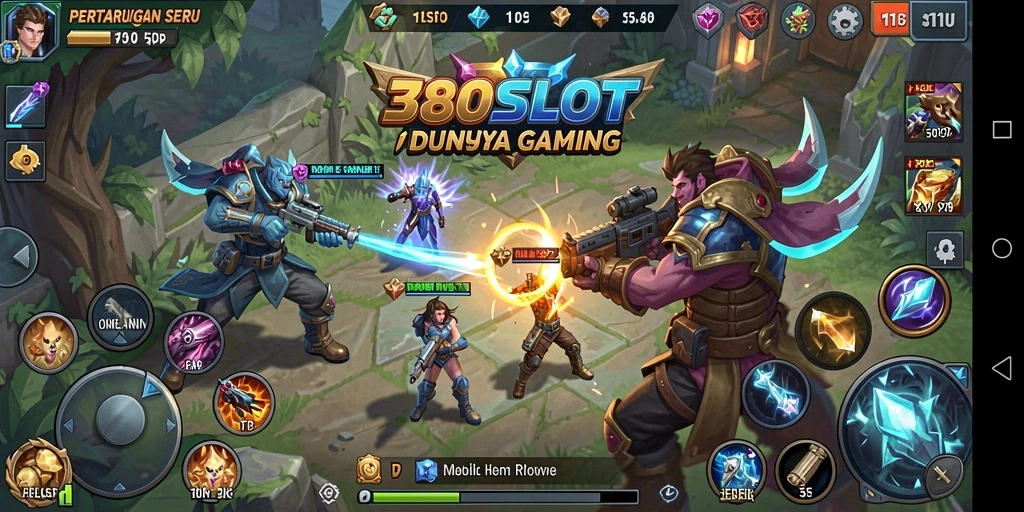 Screenshot gameplay 380SLOT menampilkan pertarungan seru antar karakter.