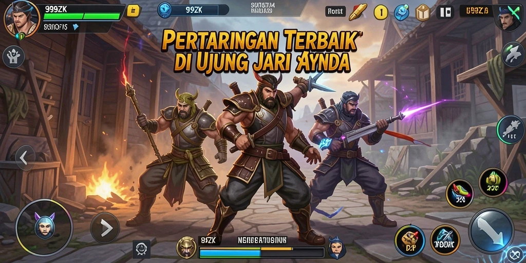 Tangkapan layar dari gameplay Fighting yang mendebarkan di 999ZK.