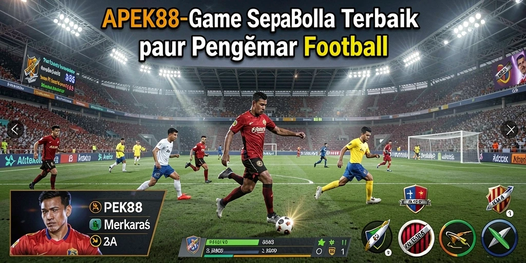 Screenshot APEK88 menampilkan aksi mendebarkan dalam permainan sepak bola.