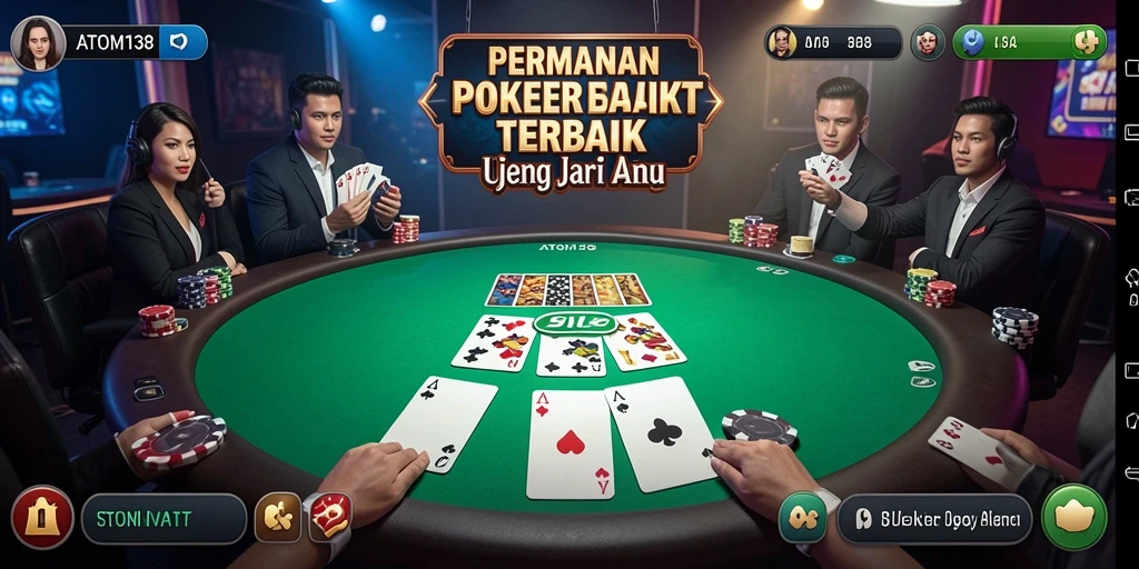 Tampilan gameplay seru dan mendebarkan di ATOM138 Poker.