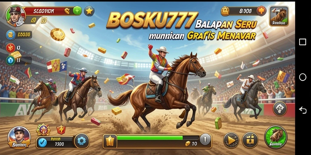 Tampilan mendebarkan dari gameplay racing di BOSKU777.