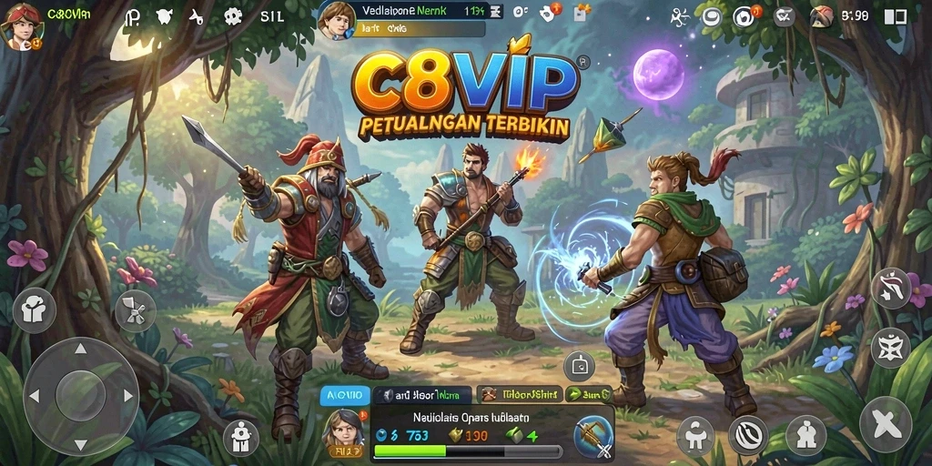 Screenshot gameplay C8VIP menunjukkan dunia Open World yang luas dan eksploratif.