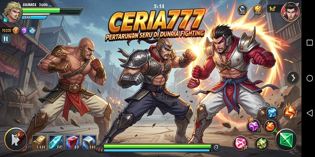 Tampilan gameplay CERIA777 yang intens dalam aksi pertarungan.