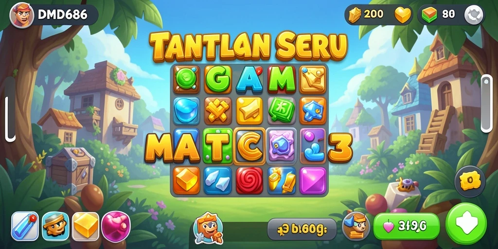 Tampilan gameplay DMD686 yang seru dan penuh warna.