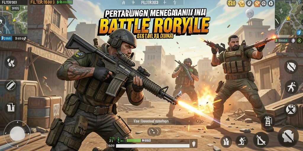 Gameplay seru dari FILTER303 dalam momen pertarungan Battle Royale.