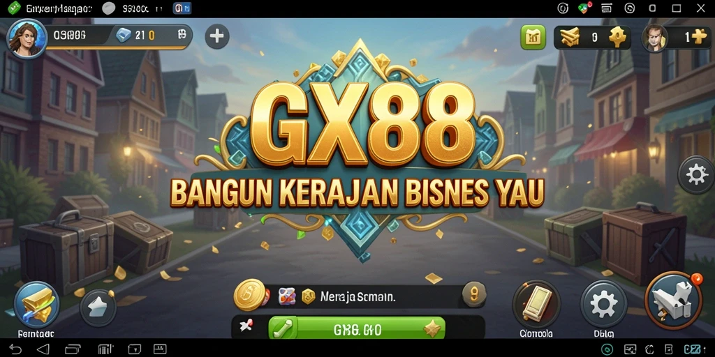Screenshot GX88 menampilkan gameplay seru dalam membangun bisnis.