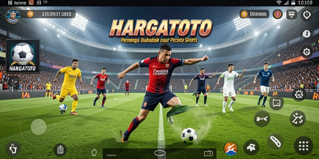 Screenshot HARGATOTO menampilkan aksi seru dalam permainan olahraga.