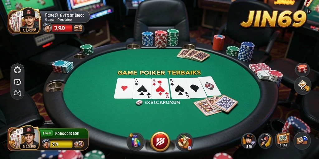 Screenshot gameplay yang menampilkan keasyikan bermain Poker.