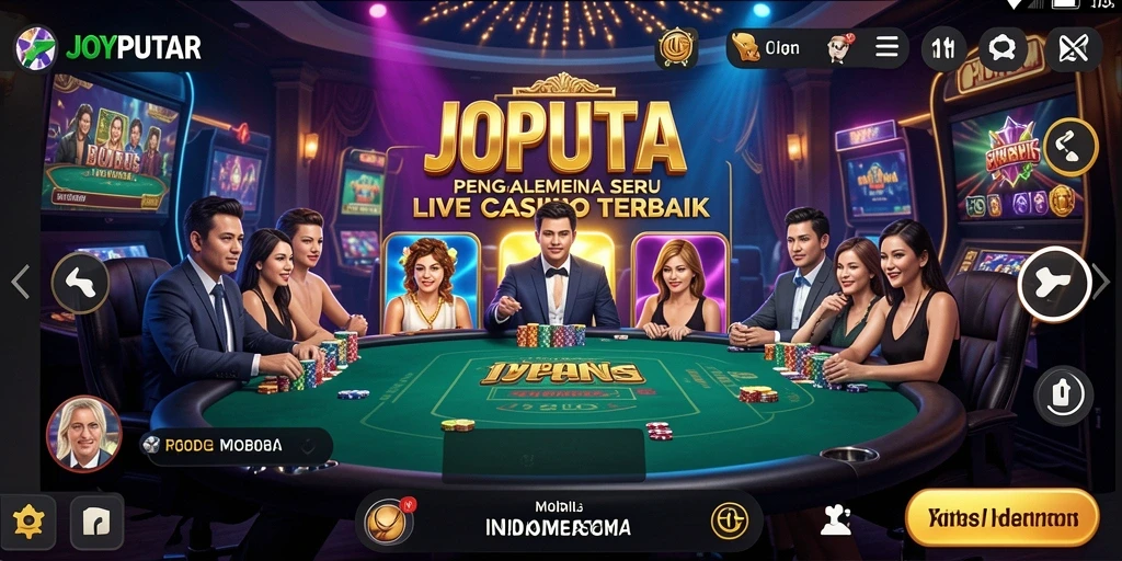 Tampilan gameplay Live Casino JOYPUTAR yang menarik dan interaktif.