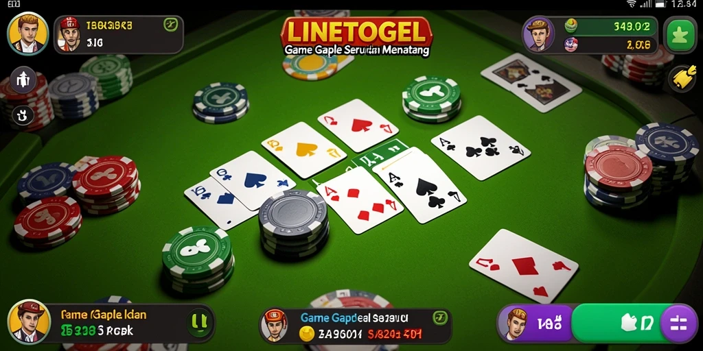Tampilan gameplay seru dari LINETOGEL yang menampilkan suasana bermain Gaple.