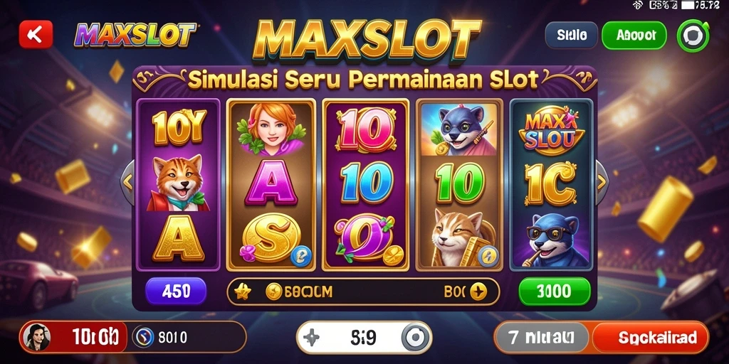 Screenshot gameplay <strong>MAXSLOT</strong> menampilkan pengalaman permainan slot yang seru dan menarik.