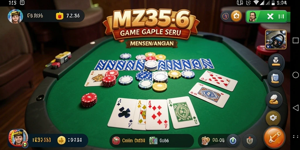 Tampilan utama MZ356 menampilkan gameplay Gaple yang seru.