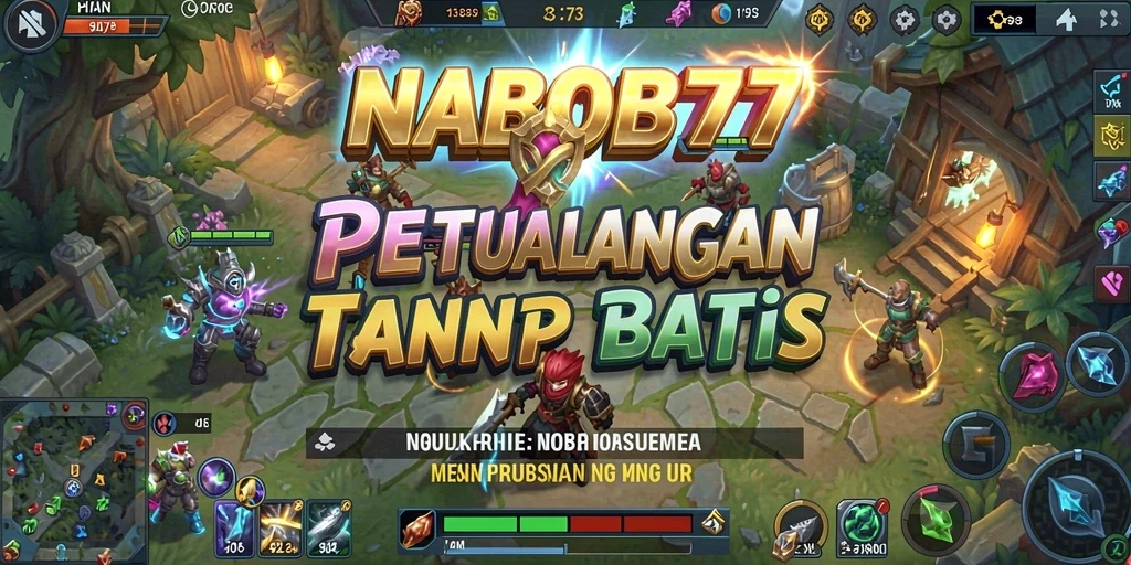 Tangkapan layar dari gameplay seru NABOB77 yang menunjukkan aksi pertempuran MOBA.