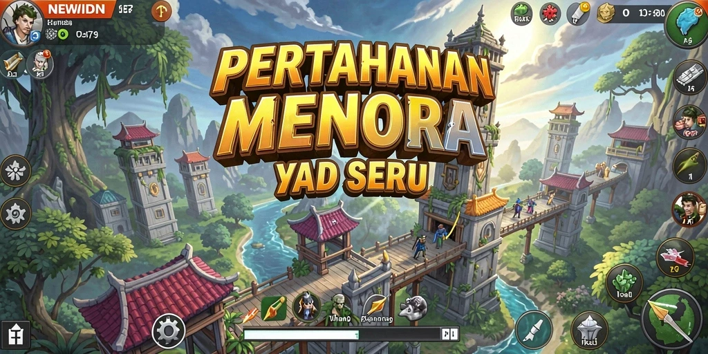 Screenshot gameplay Tower Defense NEWIDN yang seru dan menegangkan.