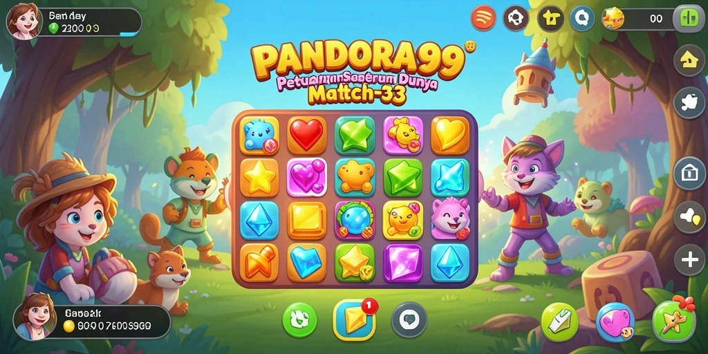 Ilustrasi gameplay seru PANDORA99 saat mencocokkan item.