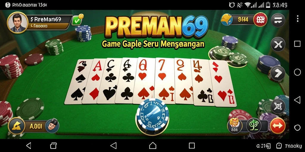 Tampilan gameplay Gaple yang seru dan interaktif di PREMAN69.