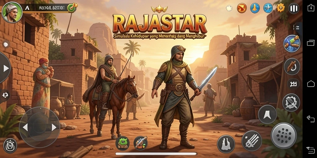 Tangkapan layar utama RAJASTAR menampilkan momen gameplay yang seru dan interaktif.