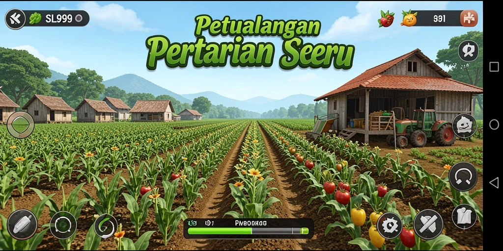 Menampilkan gameplay SL999 dengan aktivitas bertani yang seru dan menarik.