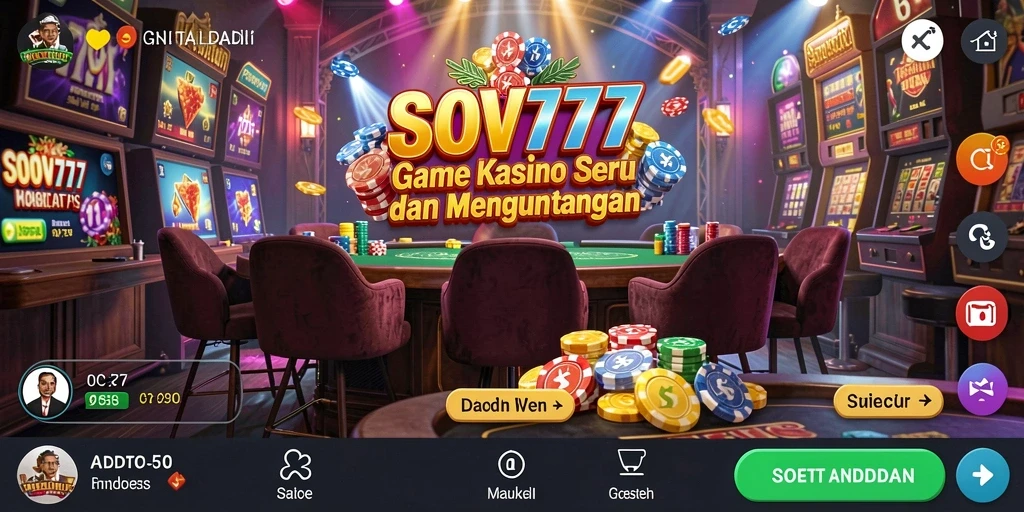 Tampilan gameplay menarik dari SOV777 dengan desain Kasino yang menawan.