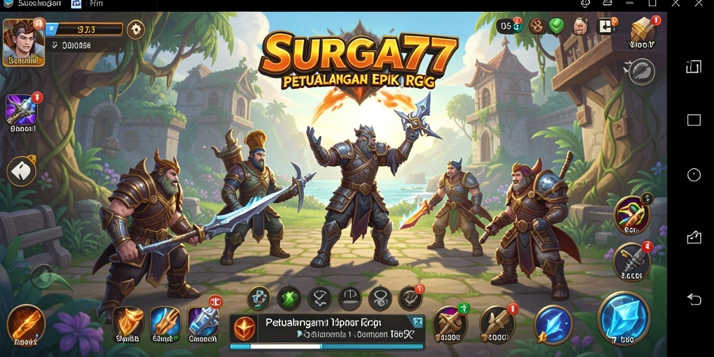 Tangkapan layar menunjukkan aksi pertarungan seru dalam SURGA77.
