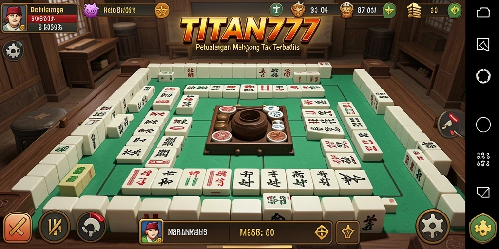 Tampilan permainan Mahjong yang menawan dalam TITAN777.