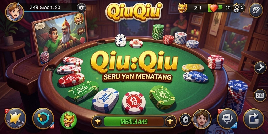 Tampilan gameplay QiuQiu yang menegangkan dan seru.